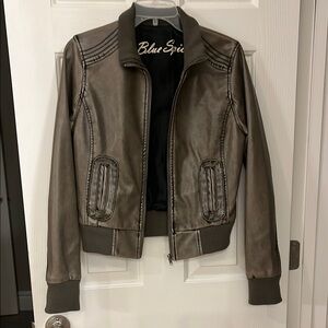 Blue Spice Brown Vegan Leather Jacket M
